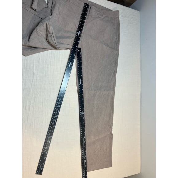 J Jill Linen Stretch Pants Ankle Length Leg Dark Beige Womans Size  M Tall - Picture 5 of 6